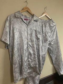 Grey Silk Pajama Set