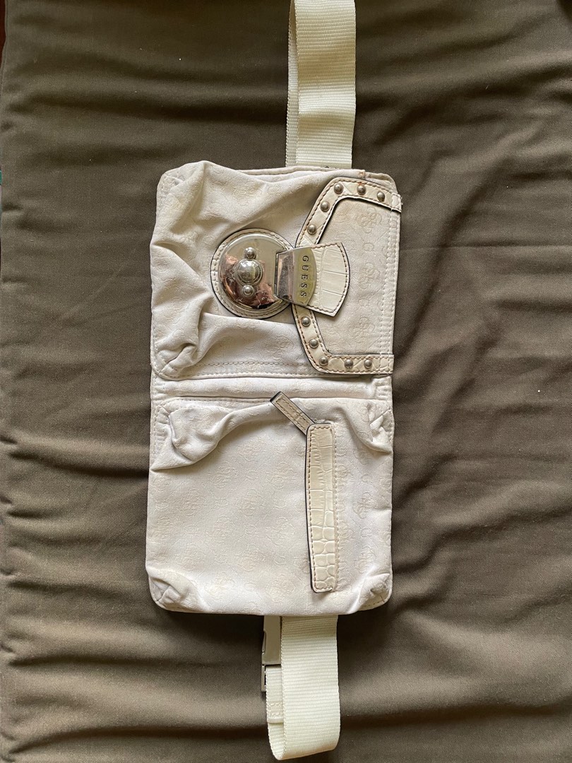 Guess Belt bag white, Women's Fashion, Bags & Wallets, Crossbody Bags