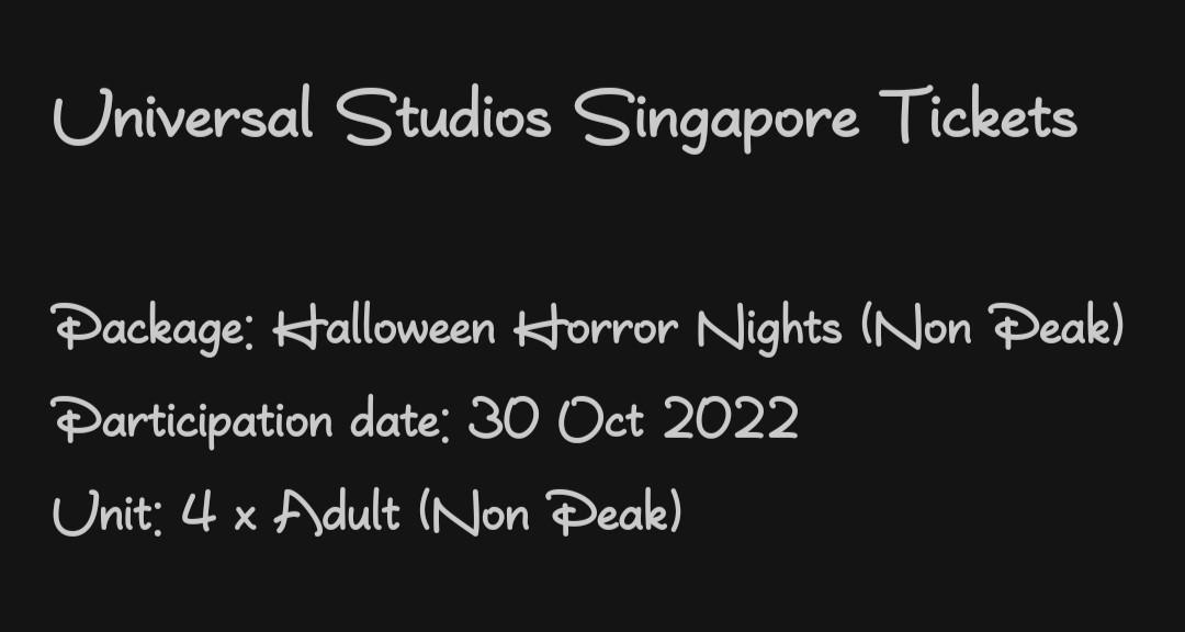 Halloween Horror Nights 2022, Tickets & Vouchers, Event Tickets on