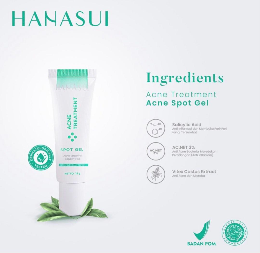 hanasui spot gel acne treatment (15g), Kesehatan & Kecantikan, Kulit