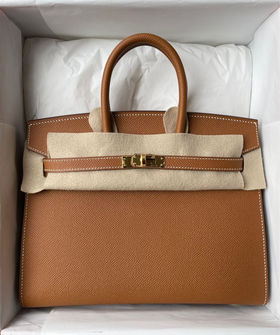 Hermes Birkin 25 Sellier Gold Bag
