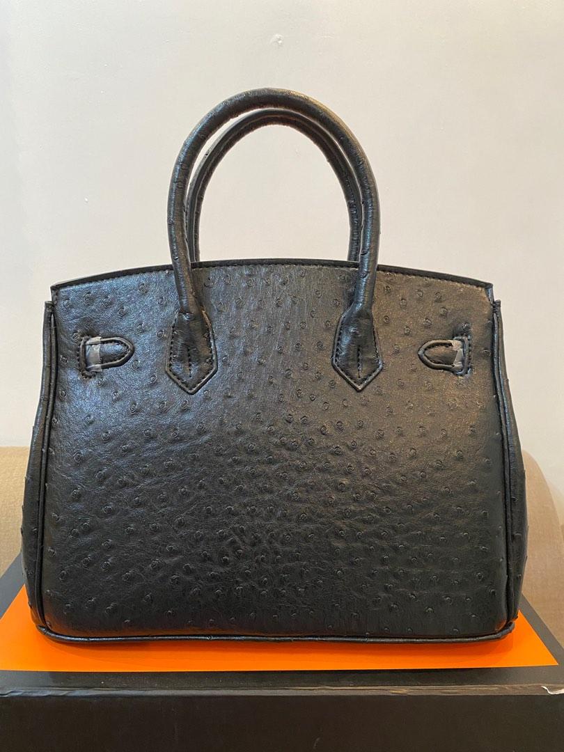 hermes birkin 35 noir black autruche ostrich palladium, Luxury