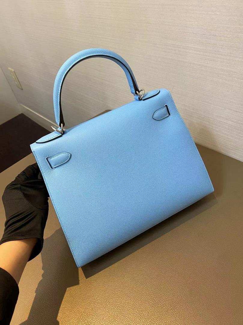 Hermes Epsom Leather 35cm Birkin Handbag Blue Celeste with Gold Hardware -  Luxury In Reach