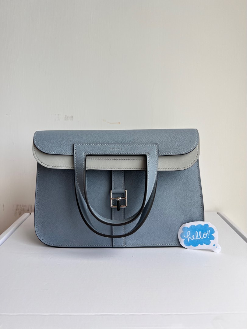 Hermes Lindy 30 Bag J7 Bleu Lin Clemence SHW