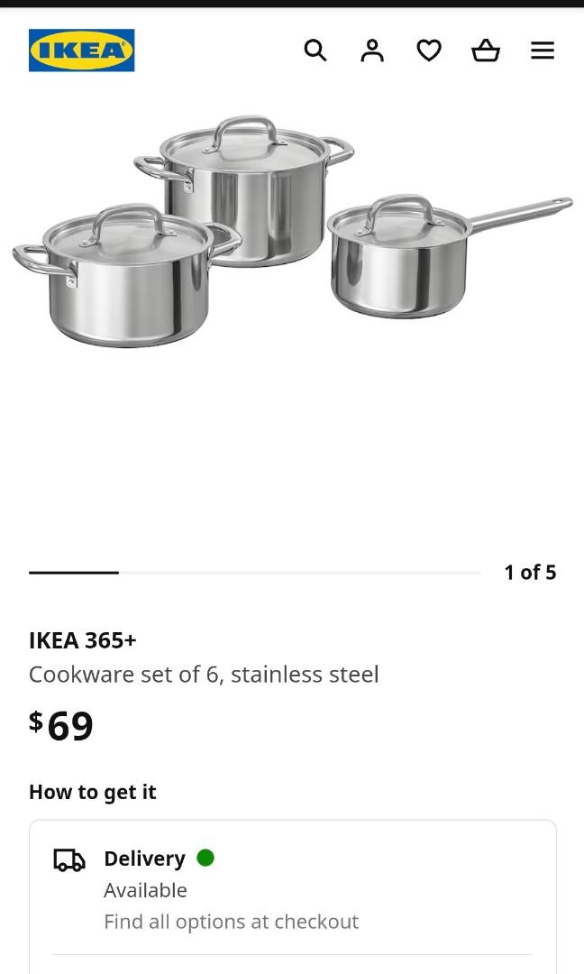 IKEA 365+ Cookware, set of 6, stainless steel - IKEA