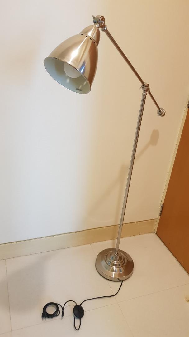 IKEA BAROMETER Floor/reading lamp, silvercolour, Furniture & Home