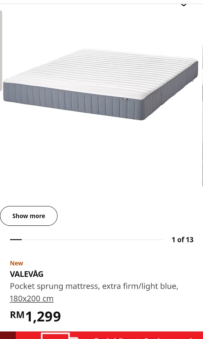 Ikea mattress king size, Furniture & Home Living, Furniture, Bed Frames