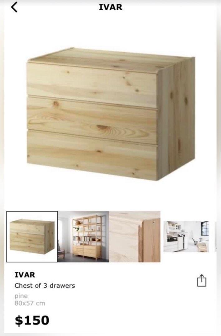 Ivar Chest Of Drawers Ikea, Furniture & Home Living, Furniture, Shelves, & Racks on