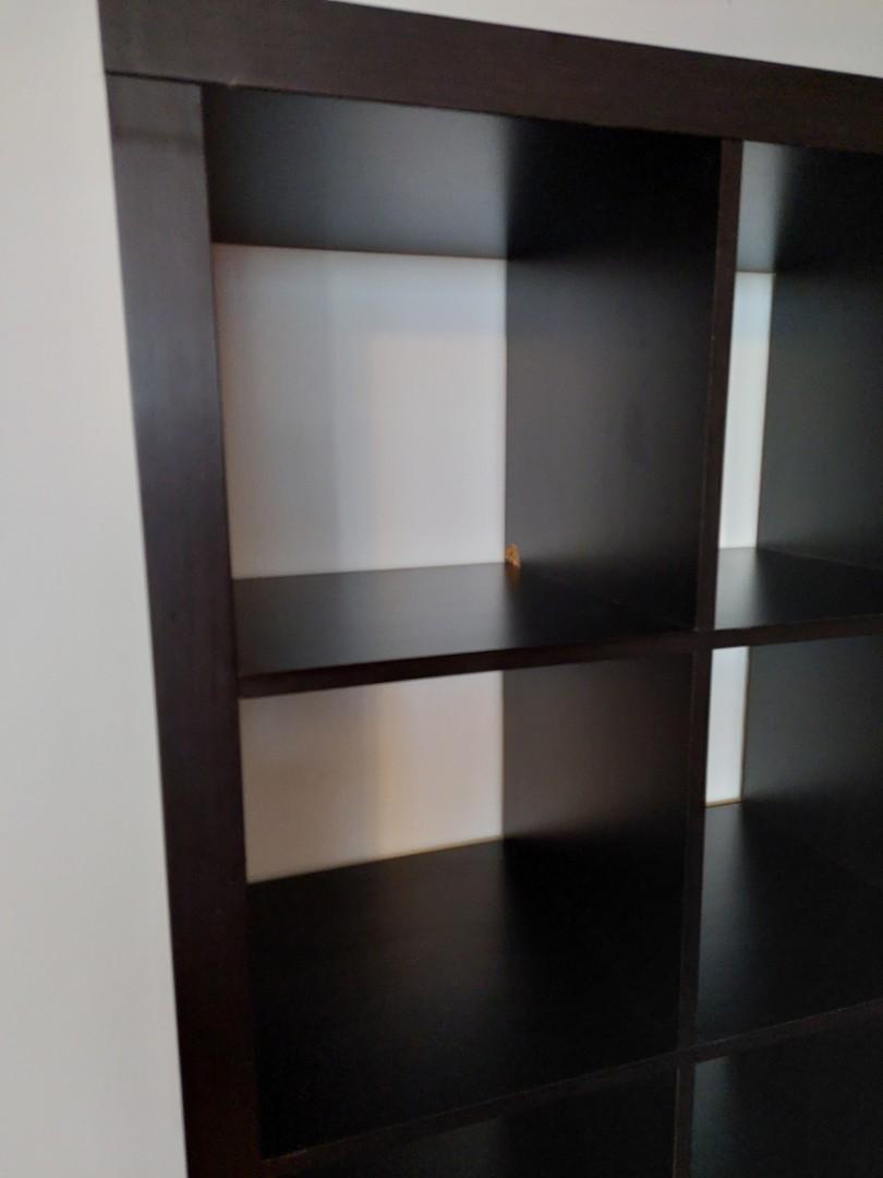 Kallax 5x5 shelving unit, blackbrown, thick frame, 傢俬＆家居, 傢俬, 書櫃、櫃子及架