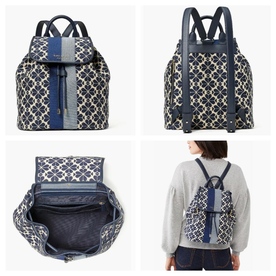 KATE SPADE Spade Flower Jacquard Stripe Medium Flap Backpack  display picture 1