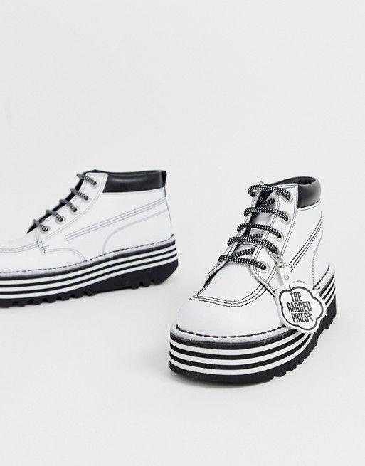 White platform cheap kickers