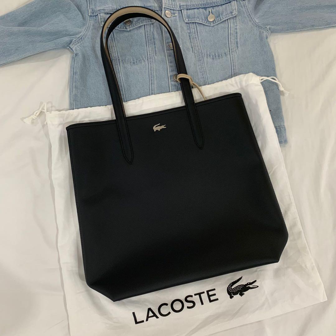 Lacoste Anna Reversible Vertical Bicolour tote bag Noir Krema