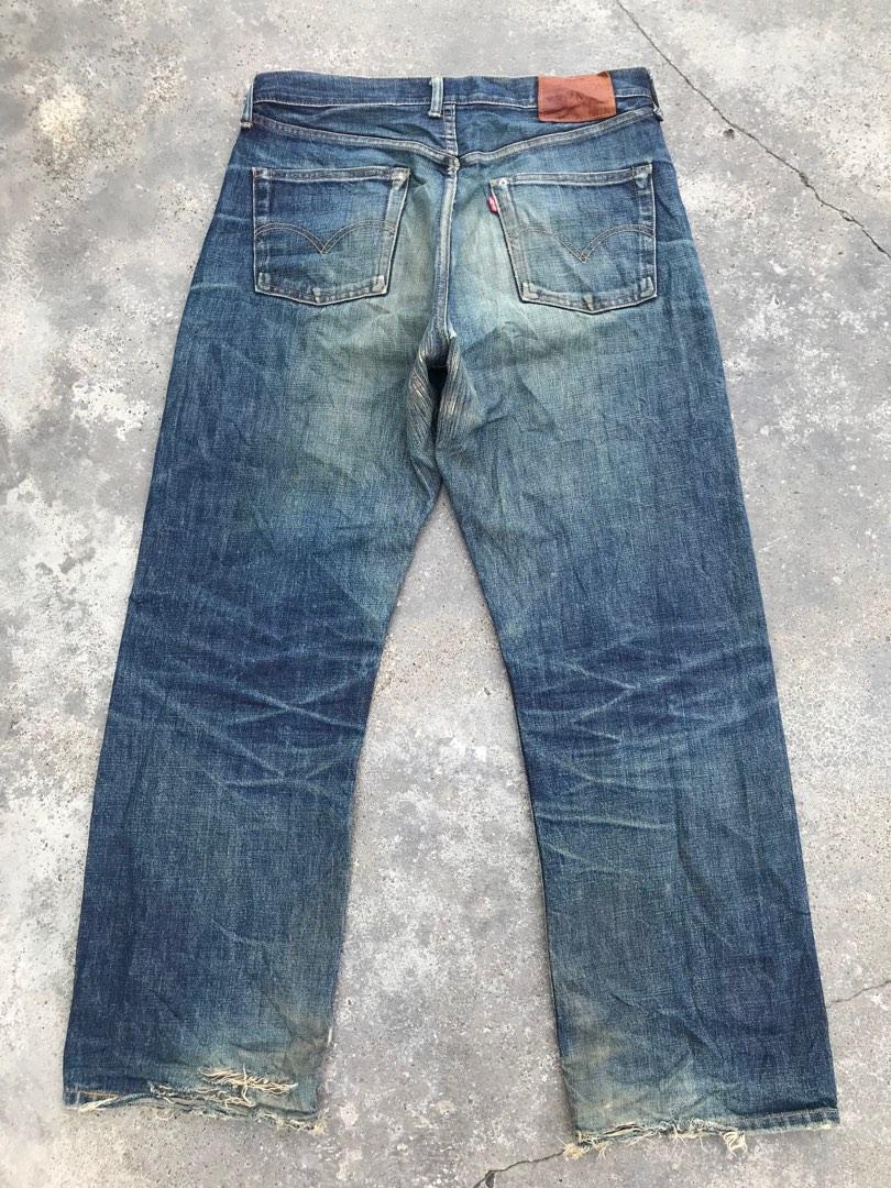 LEVI'S 504ZXX Big E Selvedge Jeans Distressed Waist 33 Authentic