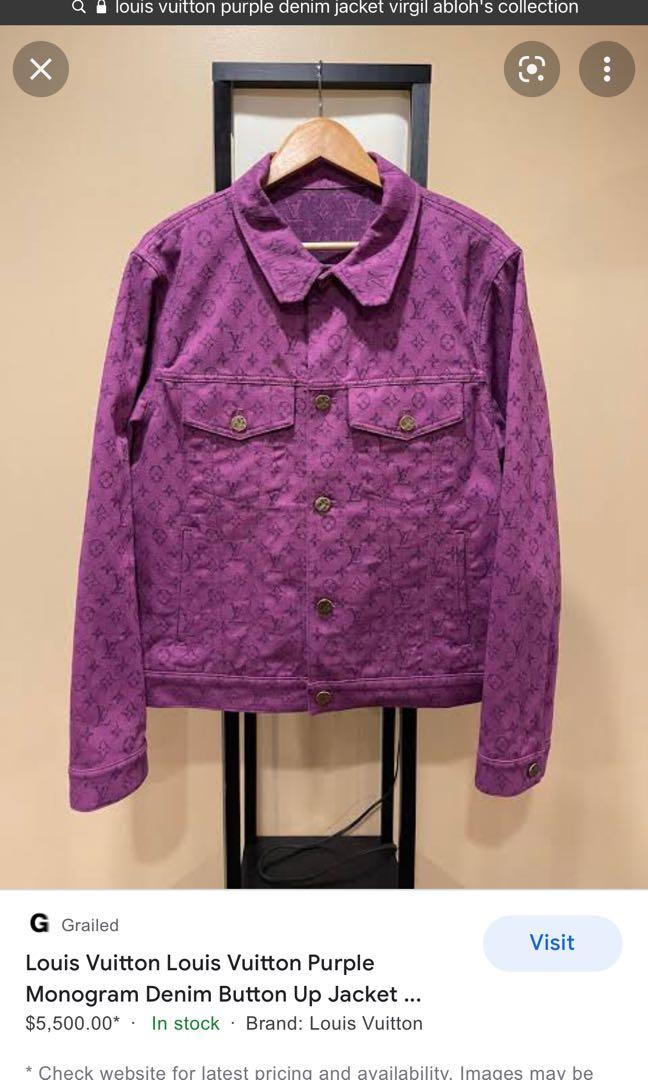 Louis vuitton purple denim jacket virgil abloh's collection, Men's Fashion,  Coats, Jackets and Outerwear on Carousell