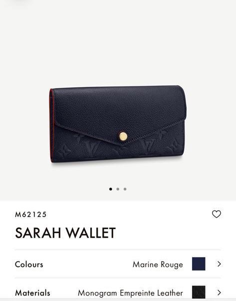 Louis Vuitton PORTEFEUILLE SARAH Sarah wallet (M62125)