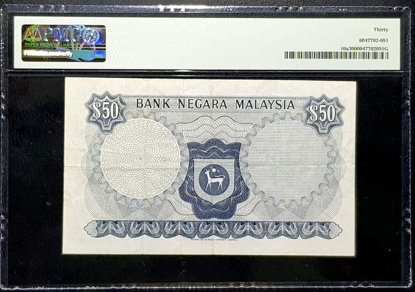 Malaysia ringgit (Category: Currency) located in Singapore. Submitted by brandykan91 (Listing ID 1187817502, Image 2). Description: rm50 3rd limited edition Pmg30 1972~76year nice for collection.