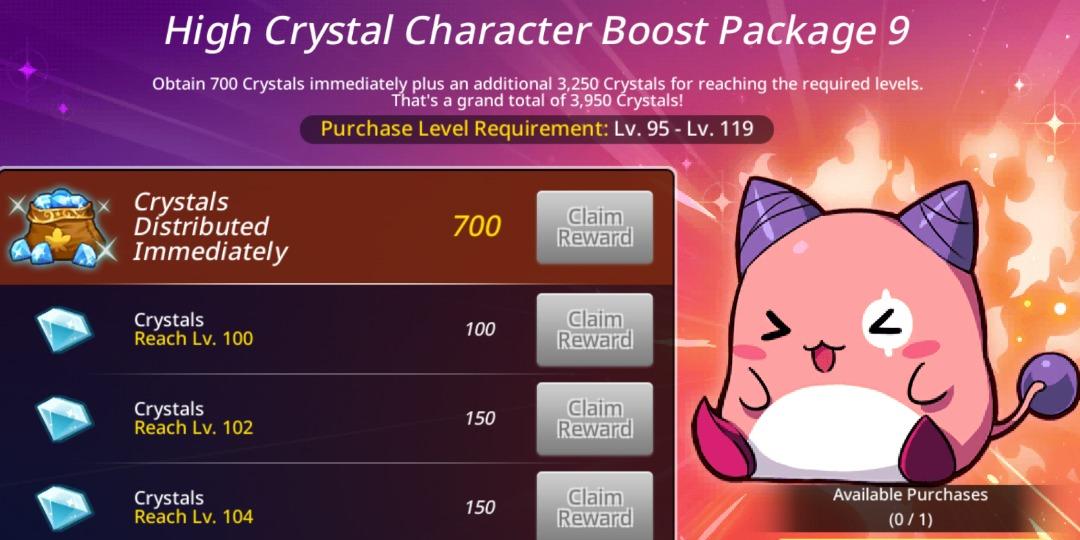 MapleStoryM - High/Hyper/Ultra Crystal Character Boost Package, Video ...