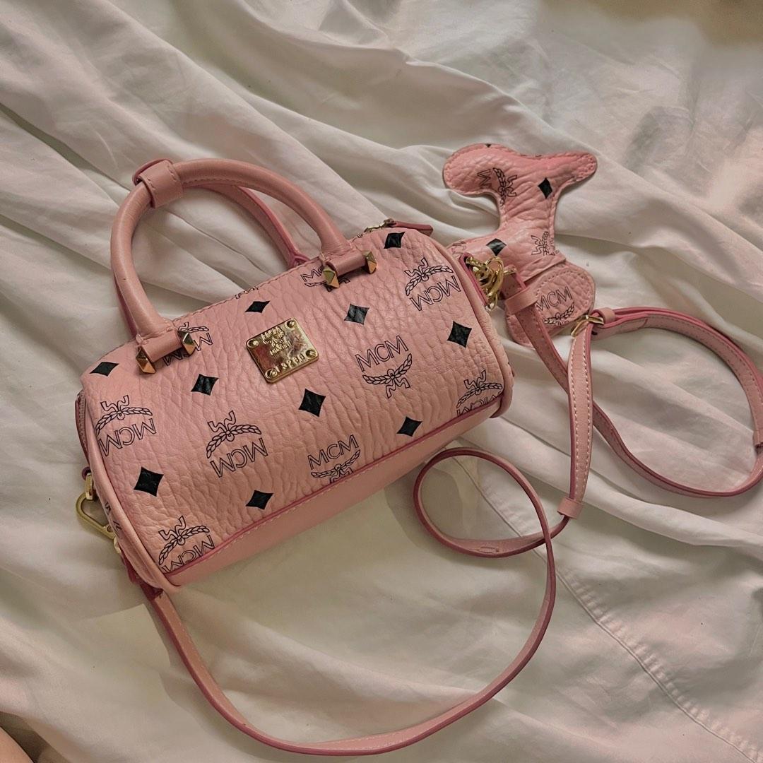 MCM Mini Boston Bag in Pink