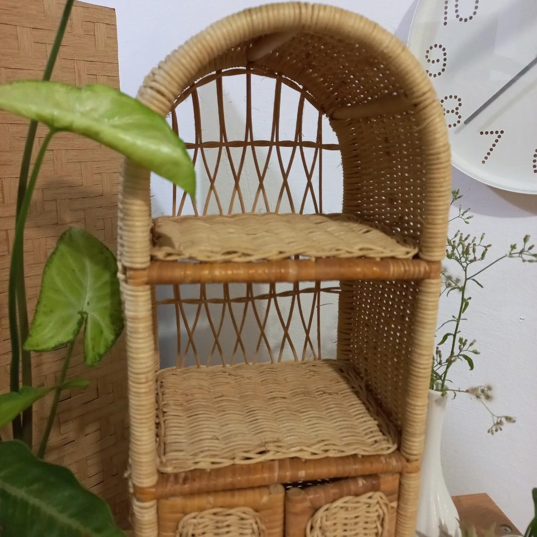 Mini rattan arc shelf with Hobbies & Toys, Memorabilia