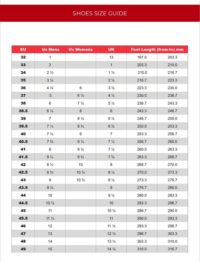 Vittoria shoes clearance size chart