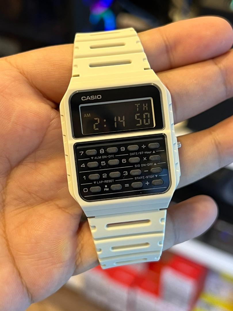 White calculator watch shop