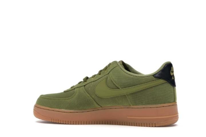 nike green air force 1 trainers with gum sole