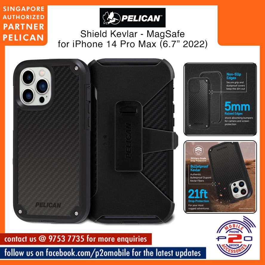 Custodia Pelican Shield In Kevlar Con Fondina Per IPhone 13 Pro (6.1) - Nero - Resistente E Robusta - Foto 1