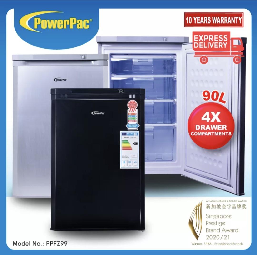 PowerPac chest upright freezer 90L (black), TV & Home Appliances