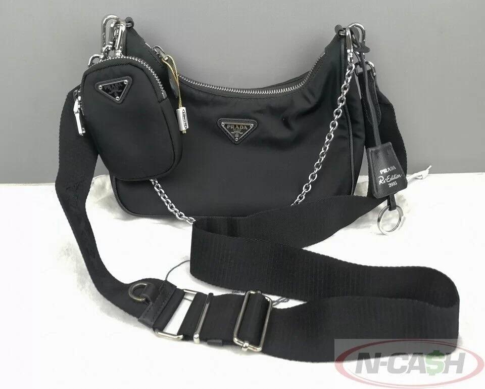 PRADA 1BH204 Re-Edition Nero Bag with Pouch (Category: Luxury Bags & Wallets) located in Quezon City. Submitted by luxury_by_n-cash (Listing ID 1187718716, Image 1). Description: N-Cash Pawnshop "Instant Cash for Bags, Watches, Cars, and Electronics" https://www.ncash-pawnshop-philippines.com/ PRADA 1BH204 Re-Edition Nero Bag with Pouch PRE-OWNED Brand: PRADA Measures: 8.5″ L x 4.5″ H x 2.5″ D (approx) Material: Black Nylon with Leather Trim 16″ 