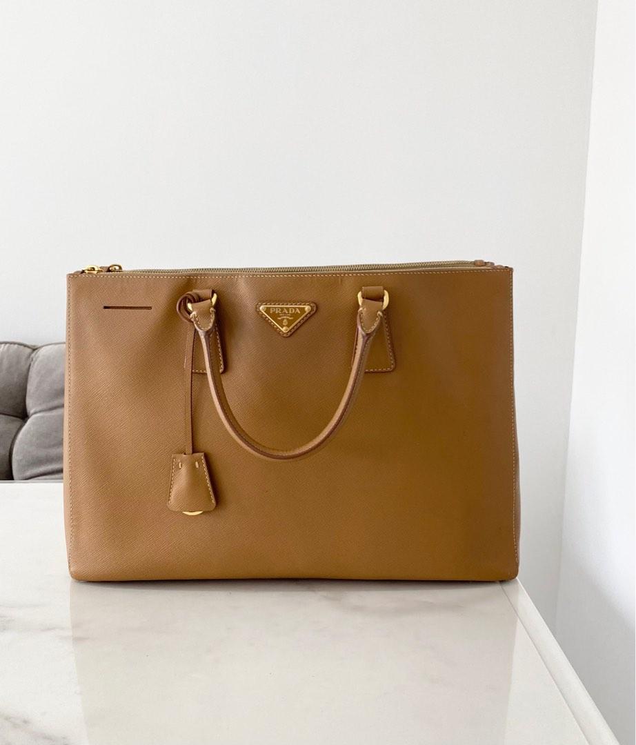Prada Saffiano Lux Tote in Caramel, Women's Fashion, Bags & Wallets, Tote  Bags on Carousell