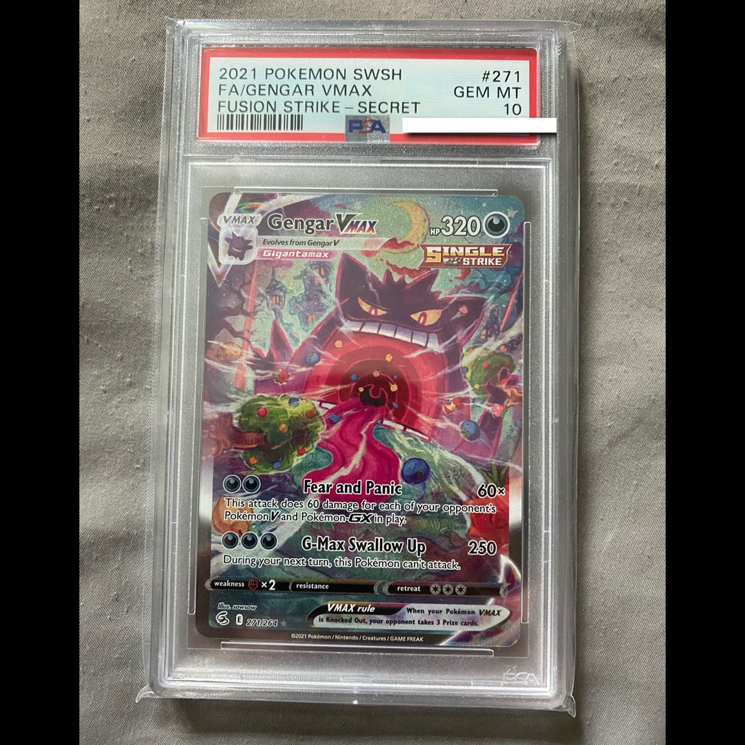 [PSA 10] Gengar Vmax Alt Art Fusion Strike 271/264 Pokemon Card TCG