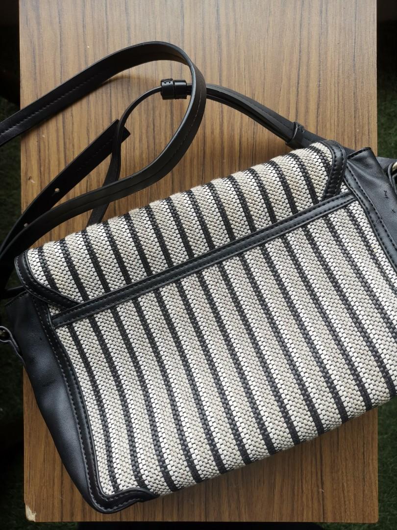 Radley Carpenters Yard Medium Black Cream Canvas Crossbody Bag