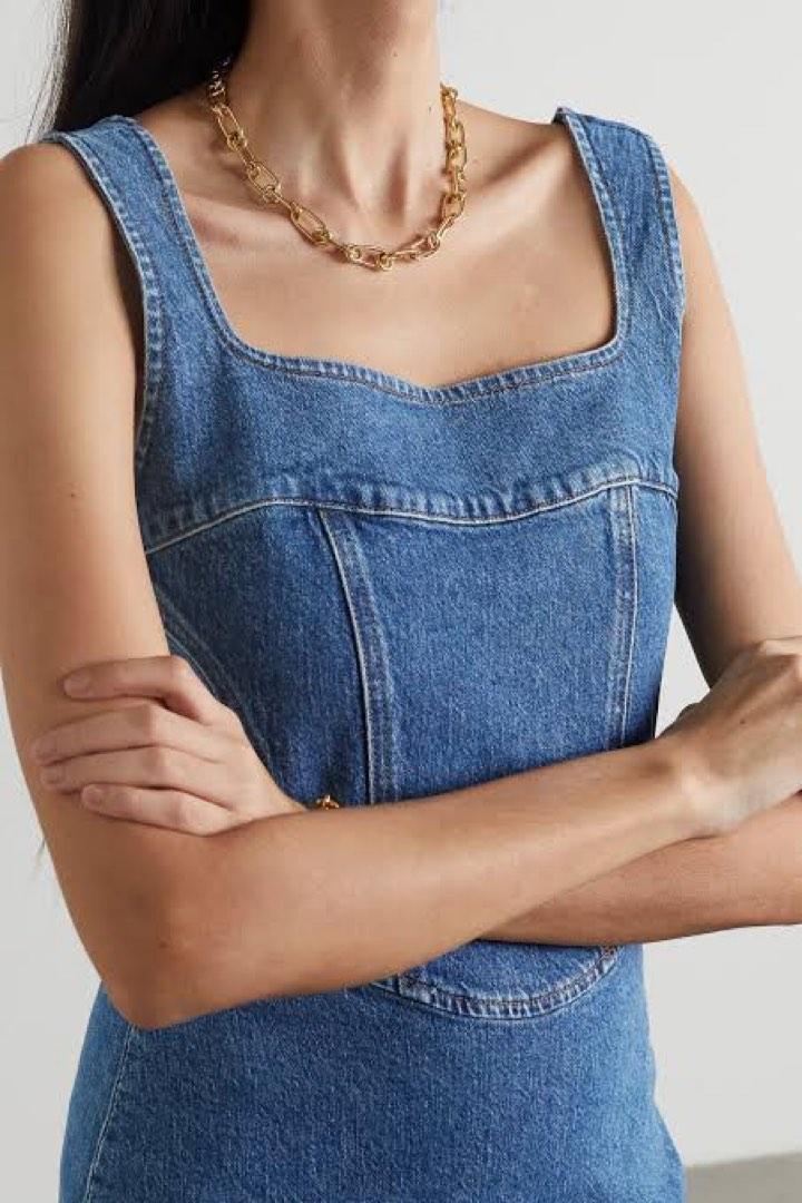 davies bustier denim mini dress Davies Bustier Denim Mini Dress