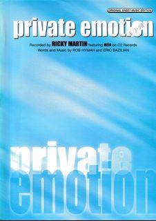 Ricky Martin Private Emotion song sheet. FREE SHIPPING.