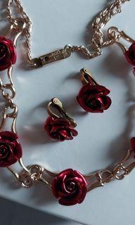 Rose Necklace and earrings