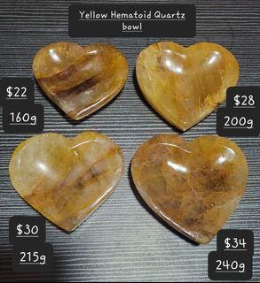 Yellow Hematoid Quartz bowl /Fluorite bowl/white Quartz bowl/BIG Rose quartz bowl