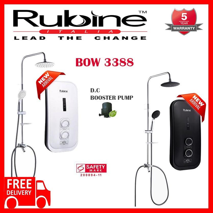 RUBINE RWH3388 Instant Water Heater W/ Rain Shower & Inverter DC