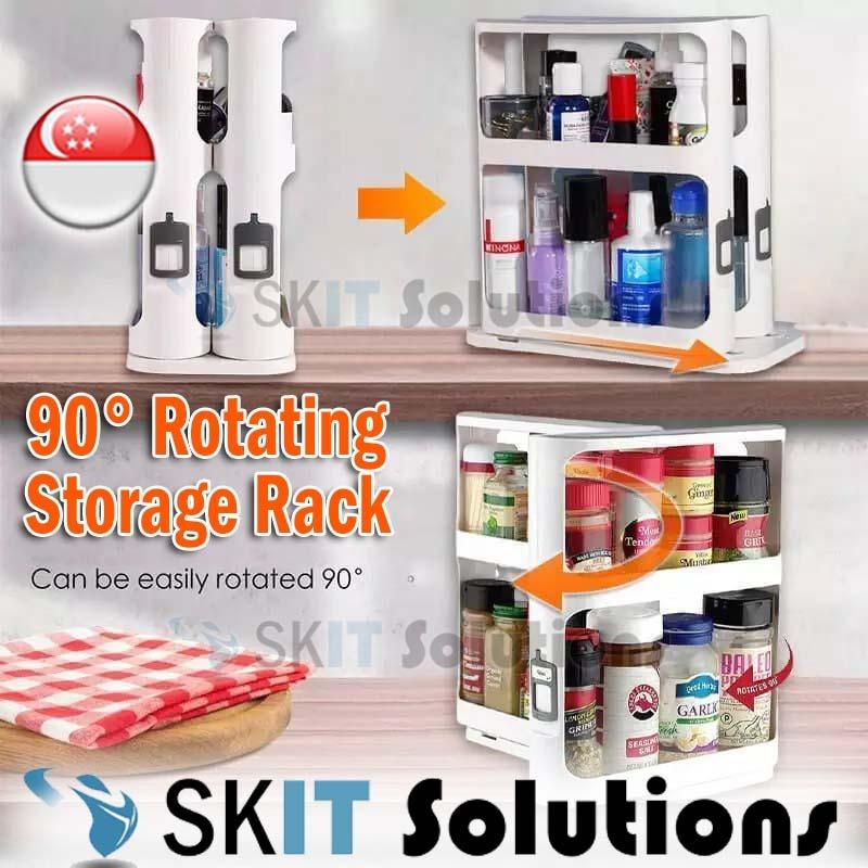SKIT SG】2 Layer Multi-Function 90° Rotating Swivel Storage Rack
