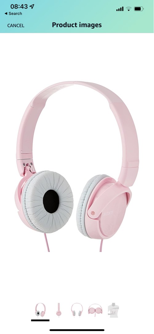 Sony MDR-ZX110/PCE Foldable Wired Over-Ear Headphone, Pink, Audio