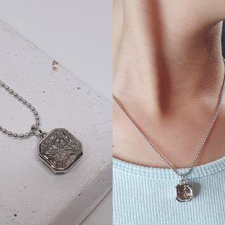 Super Sparkle Square Pendant on  925 Sterling Silver Necklace
