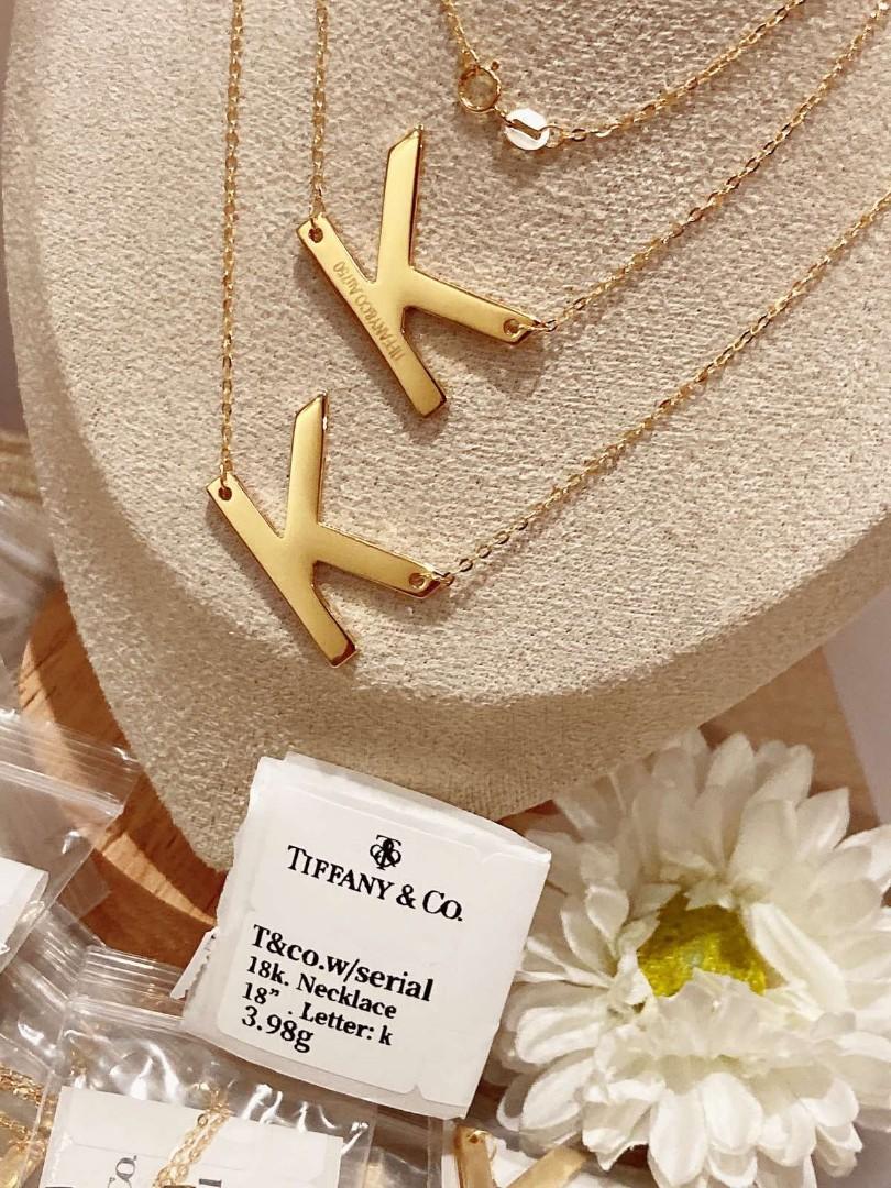 Tiffany & co letter necklace best sale