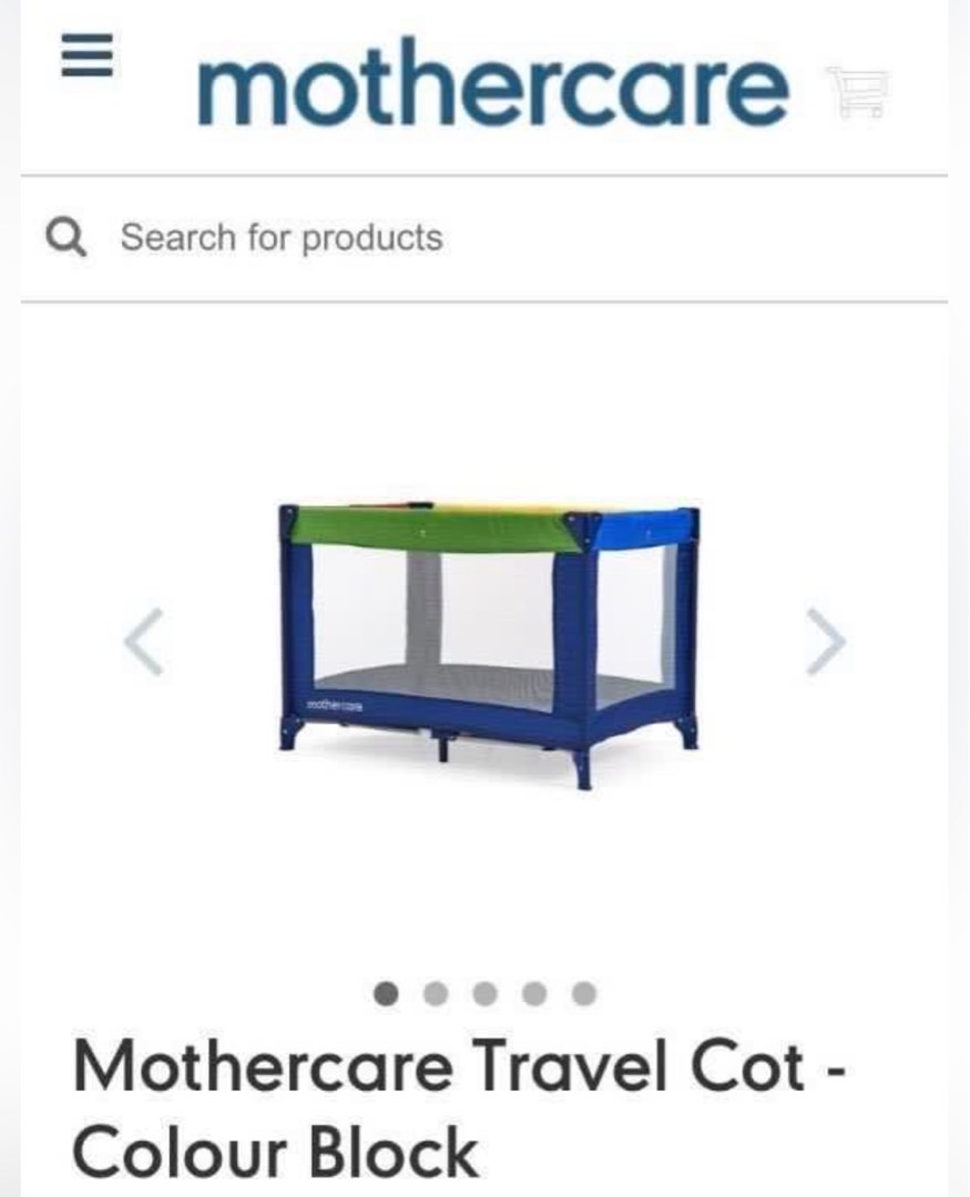 Mothercare colour 2025 block travel cot