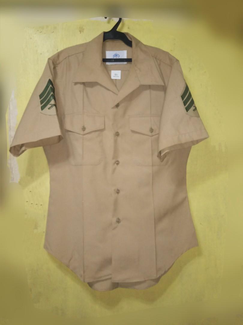 USMC khaki shirt, Men's Fashion, Tops & Sets, Tshirts & Polo Shirts on