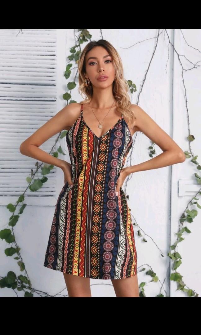 Various Dresses boho tribal Short dress stripe dress Halter