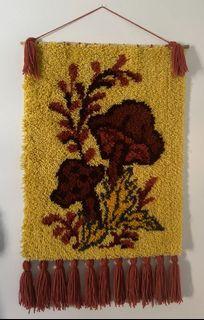 Vintage 70s Mushroom Wall Hanging