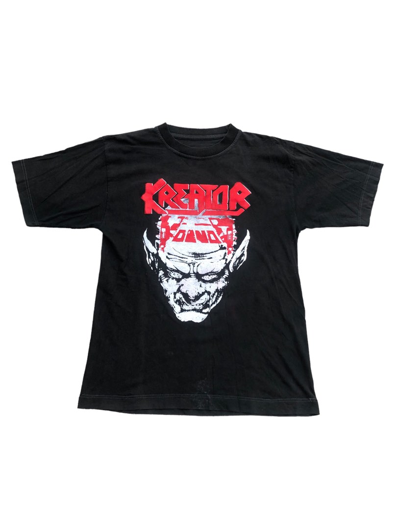 Vintage 80s/90s Bootleg KREATOR VOIVOD Thrash Metal Europe Band TShirt