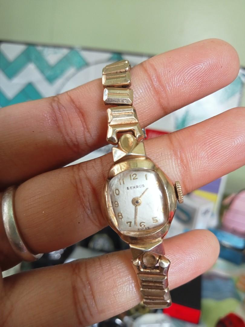 Vintage benrus 10k clearance gold ladies watch