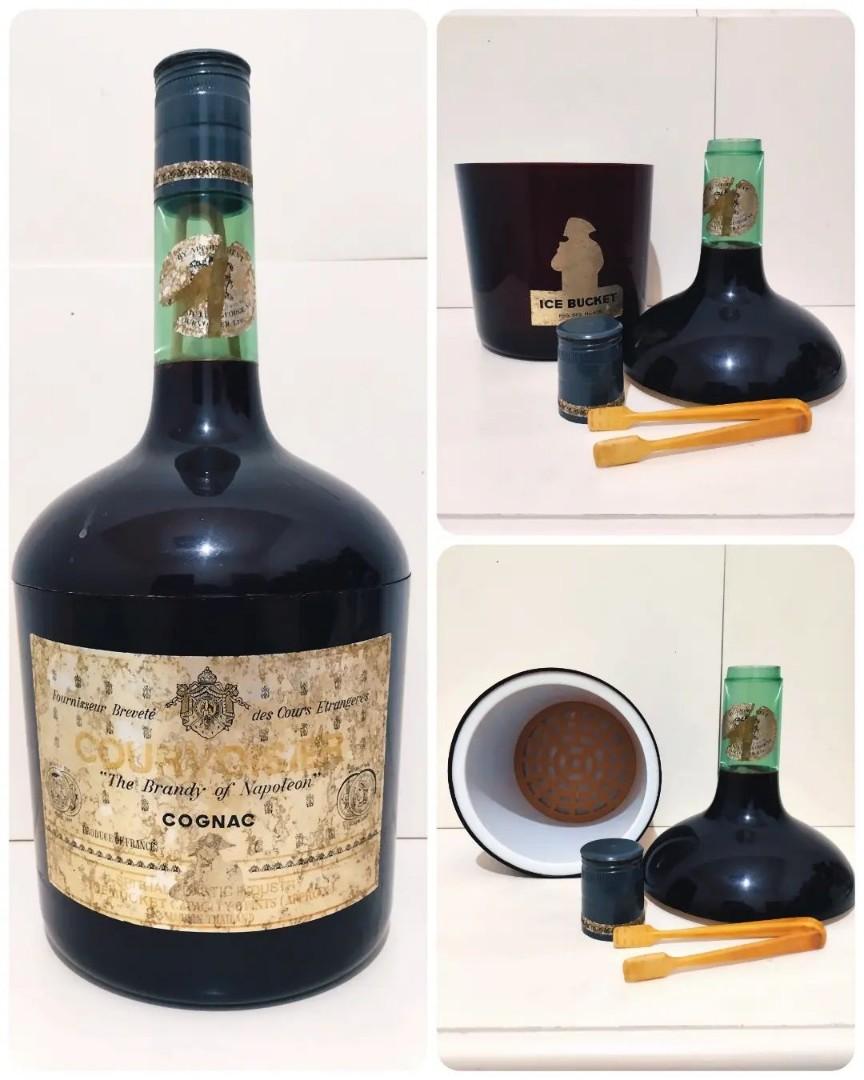 Vintage Courvoisier Cognac Themed Ice Bucket Container, Antik, Pajangan