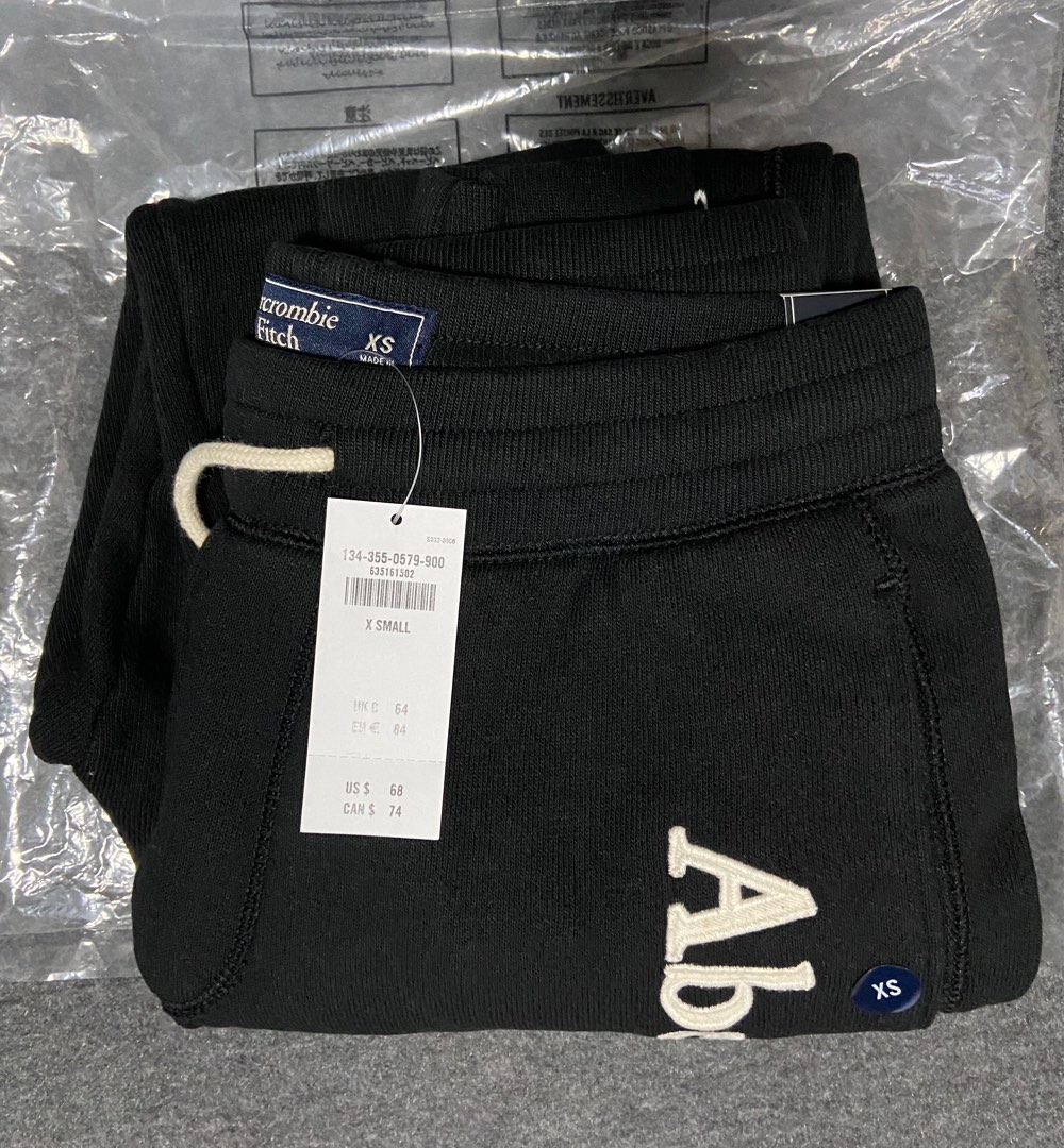 (XS) Authentic Abercrombie and Fitch Logo Joggers, Men's Fashion, Bottoms, Joggers on Carousell