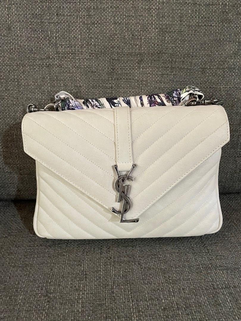 Ysl white shop college bag